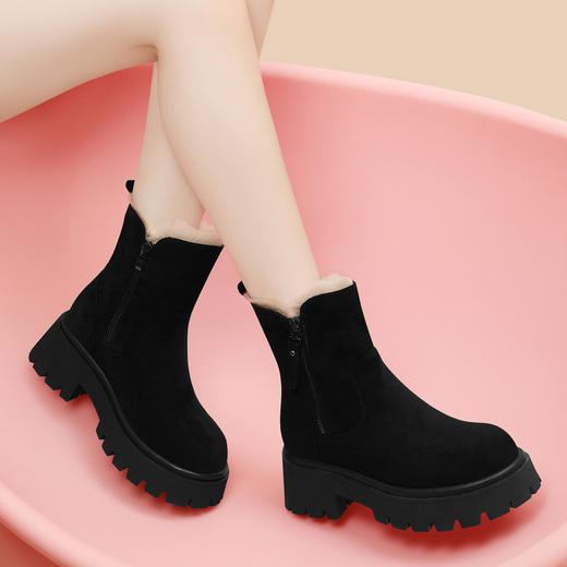 新款冬季【雪地靴女款短靴】加绒复古低帮厚底靴 防滑东北大棉鞋   商品图2