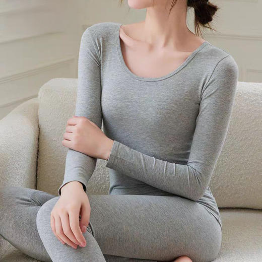 芬腾 新疆长绒棉纯色圆领套装 贴身打底 舒适耐穿 2500 商品图5