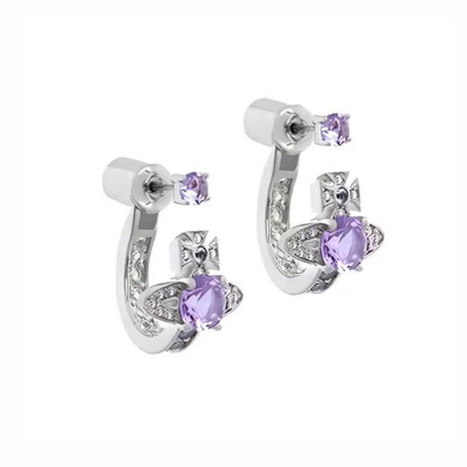 春日限定【抢先购】Vivienne西太后半开口土星紫钻耳饰银色/西太后半开口土星钻石耳饰银色 -mi_bba 商品图4