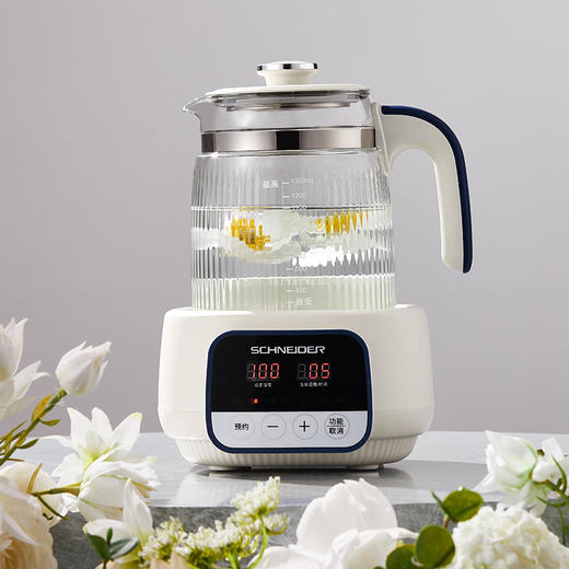 [施耐德]全玻璃花茶壶1.3L 商品图1