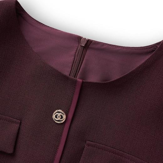 「高货wl」全新升级【铂金会员339/天猫459/差价120】(64348)洛诗琳知性通勤荷叶边连衣裙2025秋冬气质收腰丝A字裙女 商品图4