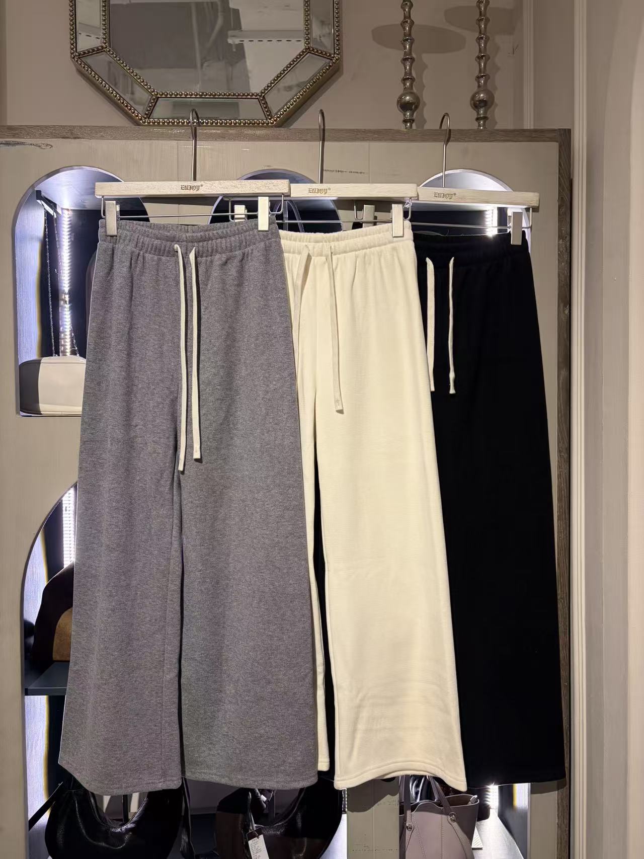 【门店同款】ENJOY冬季软糯抽绳加厚直筒裤 167643227