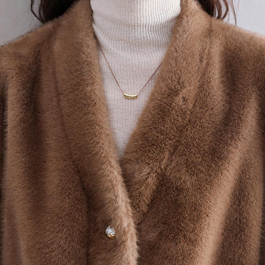 丁摩 冬季水貂绒皮毛一体大衣外套9060 商品图3