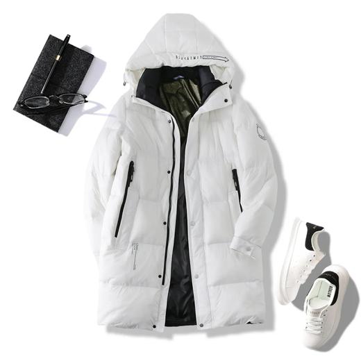 D111704冬季90鹅绒中长款羽绒服加厚保暖防寒连帽冬装休闲外套 商品图13