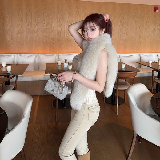 LINCHAOZHANG 3D镭射猫须显腿长纸片人高腰小脚提臀牛仔裤女新款 商品图2