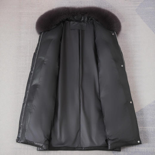 丁摩 海宁真皮羽绒服女中长款显瘦鹅绒服头层绵羊皮衣 商品图3