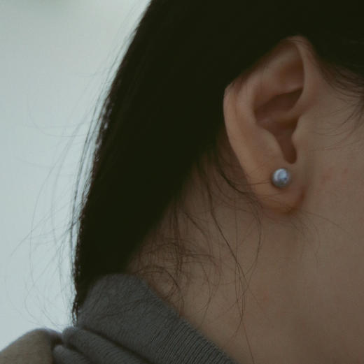 甄珠贝 真多麻色 akoya耳钉 7-8mm 纯银配件 商品图8