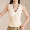 雀说蕾丝边V领阳离子无痕美背无钢圈性感舒适外穿条纹女士保暖背心女ALWT75 商品缩略图2