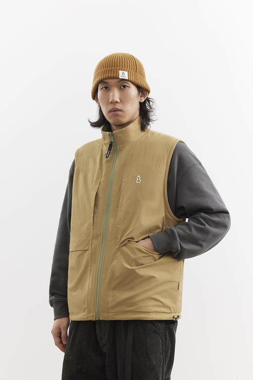 吃茶去chichaqu25秋冬双面穿抓绒马甲户外高领摇粒绒保暖山系男女 商品图1