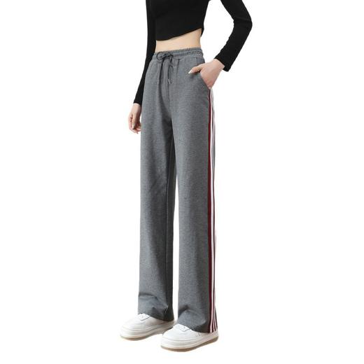 百媚生 棉质加绒加厚直筒休闲裤女阔腿宽松显瘦休闲裤CR95698 商品图4