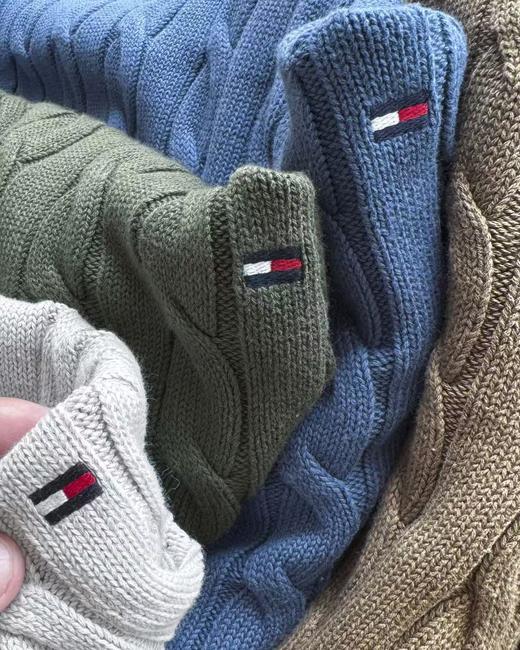 D111729男款秋冬精典款加厚七色绞花圆领毛衣 商品图10