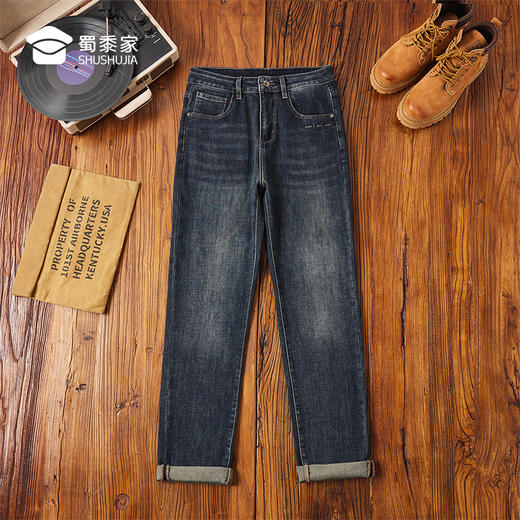 【实付满399送保温杯】【水洗棉休闲弹力牛仔裤】男士商务休闲直筒裤百搭宽松长裤子KT528 商品图9