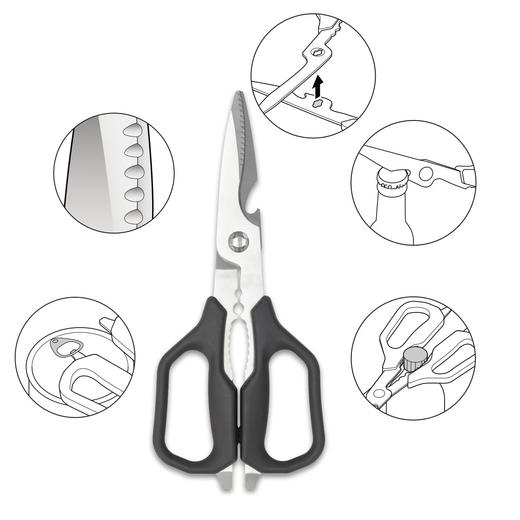 多功能厨用剪不锈钢家辅食烤肉剪鸡骨头剪刀厨房剪子 商品图1