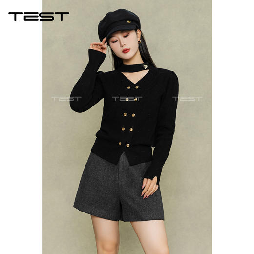 冬上新小香风镂空百搭小衫1254133 商品图0