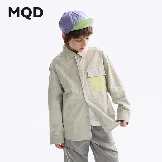 【MQD】童装儿童衬衫2025春季新款男童仿水洗衬衣舒适透气上衣外套 商品图0