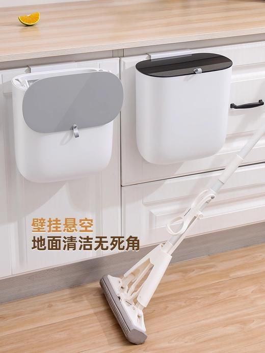 期待与你 厨房壁挂垃圾桶 家用带盖隔绝异味 厕所垃圾桶 S32001灰色 商品图4