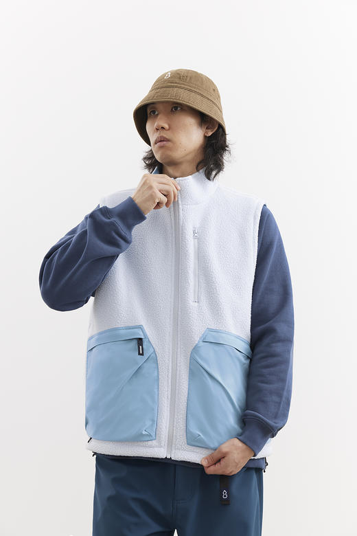 吃茶去chichaqu25秋冬双面穿抓绒马甲户外高领摇粒绒保暖山系男女 商品图2