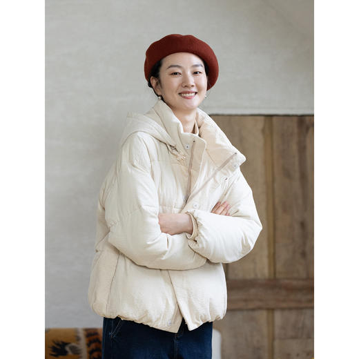 牧衣游原创 颗粒感灯芯绒95高蓬松红嘴雁绒羽绒服外套保暖 雾弥 商品图3