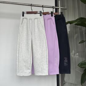 D111736男女宝宝都可以穿立体刺绣logo超显瘦摇粒绒弯刀裤