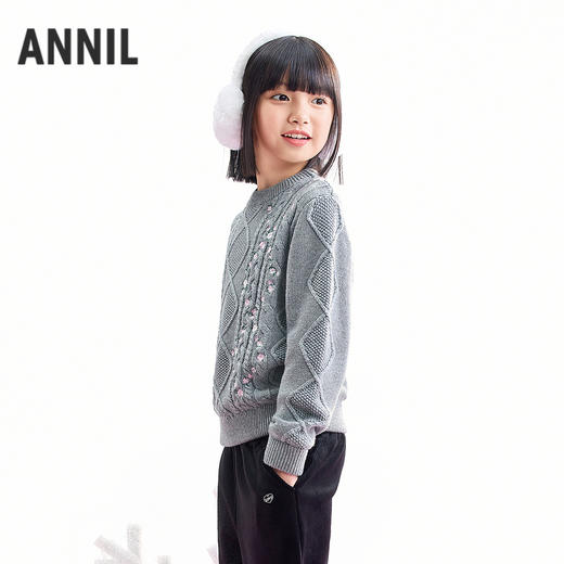 【实体店同款】女童长袖针织衫冬季新款安奈儿童装AG544069 商品图2