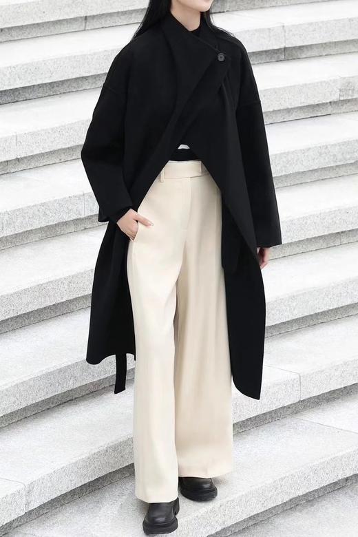 【高品质私服】【IC绢丝羊毛双面呢系带大衣】打造时髦放松亦不失精致的女性形象N1020-CC【无标出货 介意慎拍】 商品图4