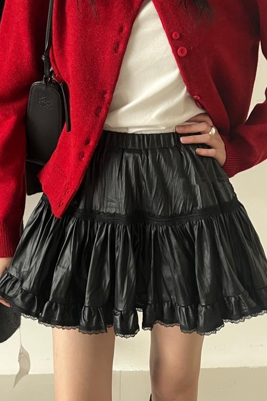 LNNNS 红色羊毛混纺休闲针织开衫小外套 21553 商品图5