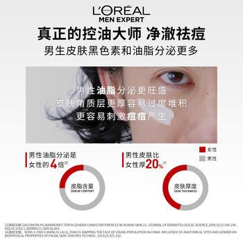 欧莱雅男士专用火山岩控油清痘洗面奶套装祛痘洁面乳护肤品礼物 商品图1