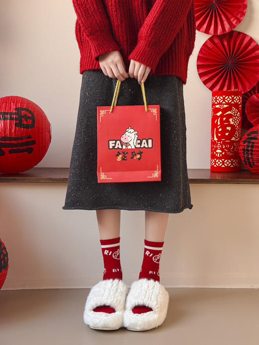 4双装礼盒礼袋！新年本命年马年大红袜子 优质棉袜 超可爱小马图案  新年送人必备单品 商品图2