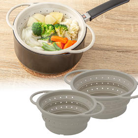 可折叠硅胶沥水篮蒸笼篮蒸盘蒸菜厨房多功能折叠篮