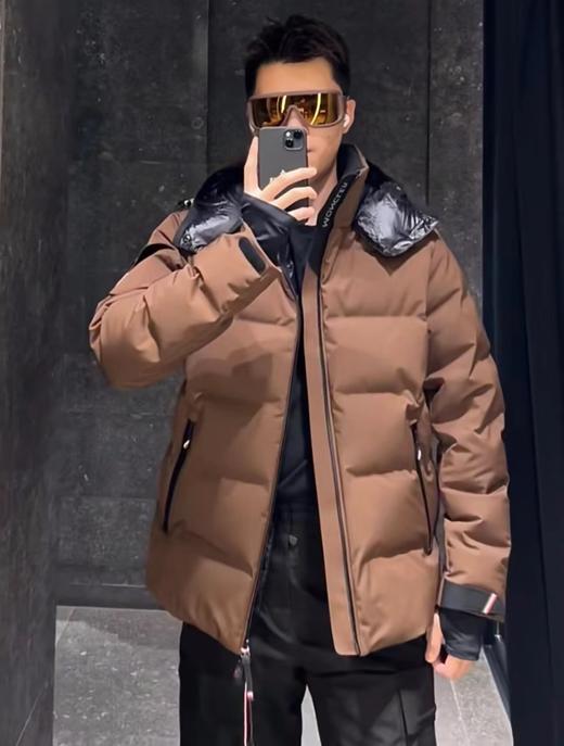 D111716双层弹性尼龙面料男士短款羽绒夹克外套羽绒服 商品图2