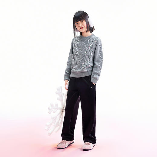 【实体店同款】女童长袖针织衫冬季新款安奈儿童装AG544069 商品图3