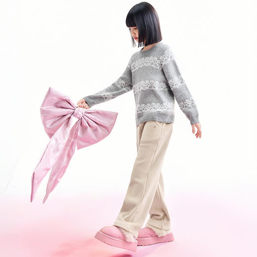 【实体店同款】女童全腰针织长裤冬季新款安奈儿童装AG546076 商品图6