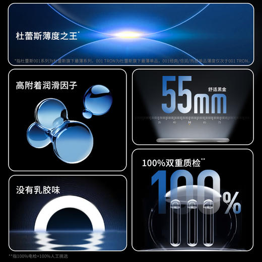 杜蕾斯001水性聚氨酯避孕套-倍润3只 商品图1