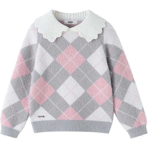 【实体店同款】女童翻领针织毛衫冬季新款安奈儿童装AG544065 商品图5