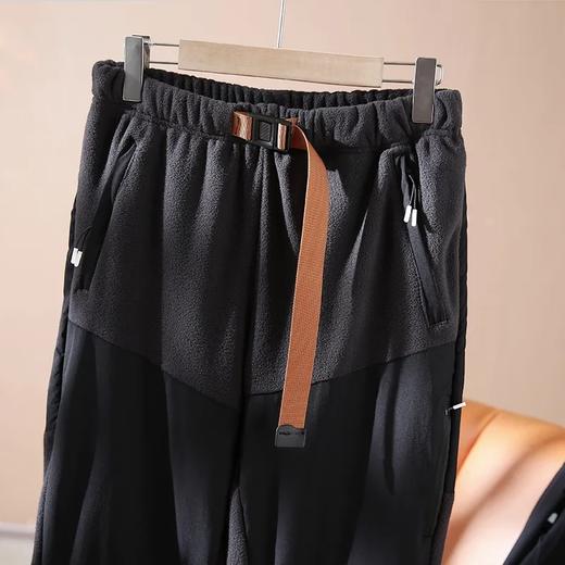 D111705户外机能风弹力防撕格子布拼接摇粒绒卫裤 商品图5