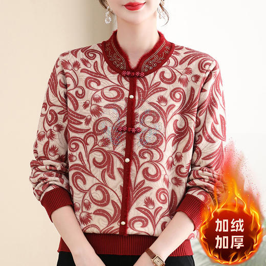FW 25271加绒保暖妈妈装冬装上衣休闲毛衣 商品图4