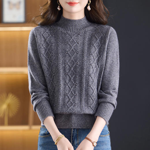 FCY 2353厚款时尚半高领针织打底衫时尚保暖上衣 商品图0