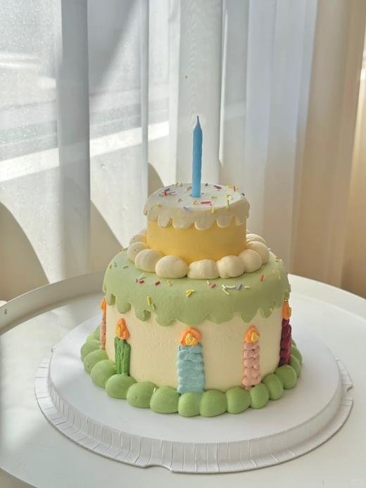 ins风小清新多巴胺色小双层蛋糕-低糖处理无添加 商品图0