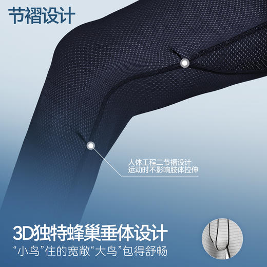 单导25款矩阵蜂巢内穿长裤单向速干透气男底裤抗菌舒适耐勾刮无需内裤 商品图4