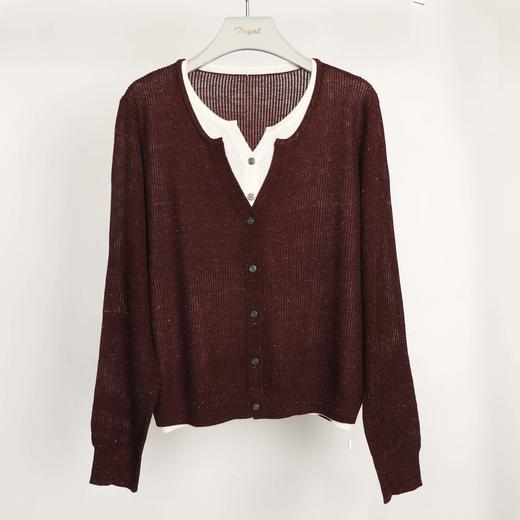 25秋冬休闲撞色V领针织衫25Q614-8413 商品图1