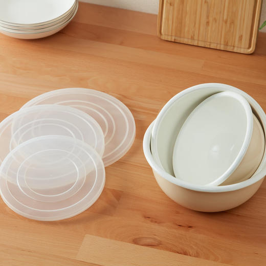 珐琅厨用碗搪瓷碗饭碗汤碗面碗带盖珐琅碗 商品图0