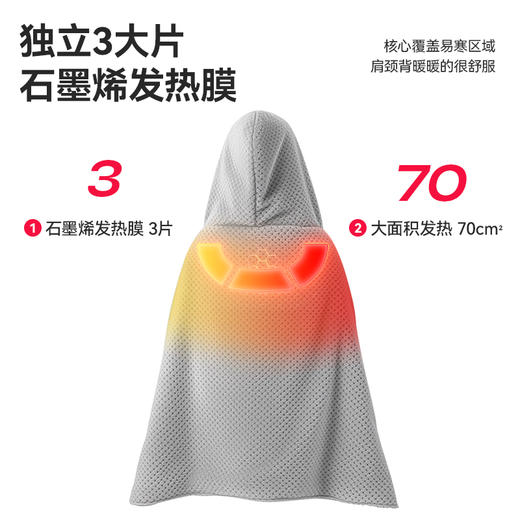 【彩虹便携石墨烯电热披风】 3档控温15秒速热NTC自动恒温 可水洗亲肤面料 商品图6