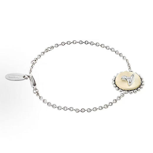 春日限定【抢先购】Vivienne西太后圆形土星孔雀石吊坠手链/耳饰/项链  西太后圆形土星白贝吊坠项链/手链/耳饰 商品图8