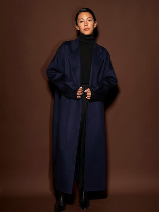 Puree｜#0829 羊绒伦敦长大衣[ 砂色 / 藏蓝 ] 商品图5