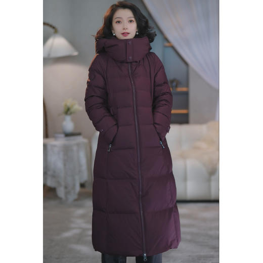 西子/【热颂】90白鸭绒650+蓬松度压胶绗缝连帽羽绒服/YRXS0482 商品图0