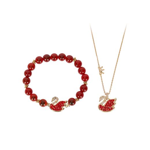 大英博物馆 天鹅棋盘系列 绮梦天鹅 糖心玛瑙 手链 项链 商品图4