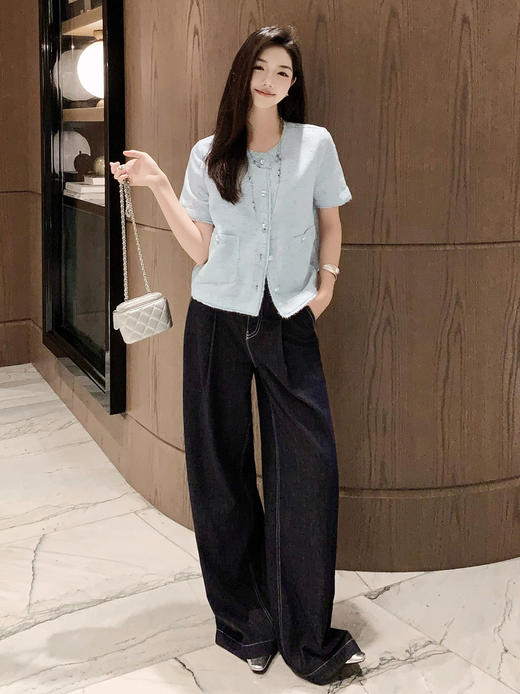 【格桑米Gesamy夜幕明线牛仔裤】 撞色明线+立体剪裁 商品图1