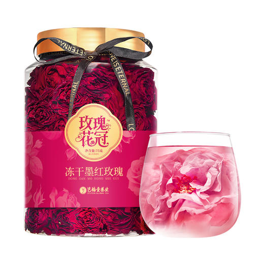 艺福堂玫瑰花冠冻干墨红玫瑰75g/罐 商品图1