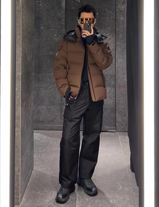 D111716双层弹性尼龙面料男士短款羽绒夹克外套羽绒服 商品图4