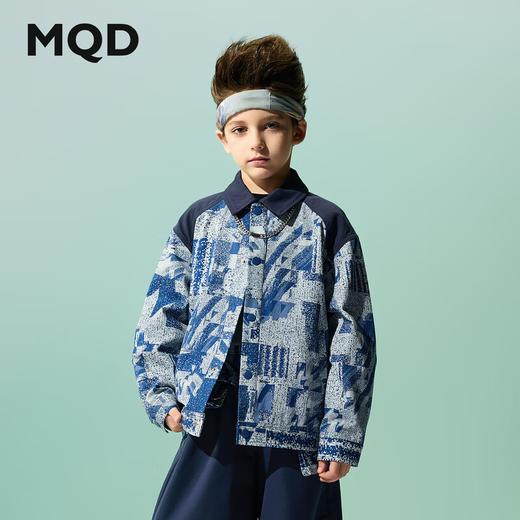 【MQD】【国潮系列】童装男童外套2025春秋季新款儿童马赛克印花上衣 商品图1